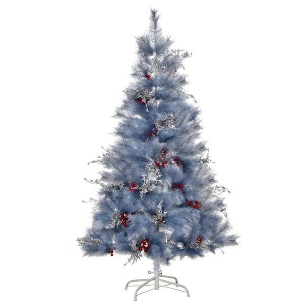 immagine-1-easycomfort-easycomfort-albero-di-natale-artificiale-da-150cm-decorazioni-con-foglie-argentate-e-bacche-rosse-grigio-jpg