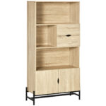 immagine-1-easycomfort-easycomfort-mobile-libreria-a-parete-in-mdf-e-metallo-con-2-cassetti-2-armadietti-e-4-ripiani-aperti-80x35x155-cm-jpg