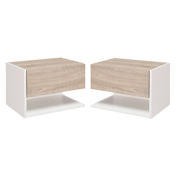 immagine-1-easycomfort-easycomfort-set-2-comodini-sospesi-a-parete-con-cassetto-e-mensola-bianco-e-rovere-ean-8054111845663-jpg