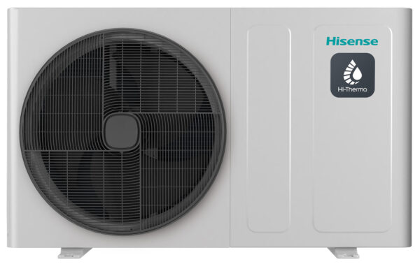 Lucht/water warmtepomp Hisense Hi-Therma AHZ-100HCDS1 Monoblock R-32 met Wi-Fi optie en bediening.