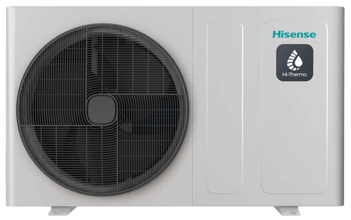 immagine-1-hisense-pompa-di-calore-monoblocco-aria-acqua-hisense-hi-therma-10-kw-ahz-100heds1-r-32-trifase-wi-fi-optional-comando-incluso-jpg Monobloc lucht/water warmtepomp Hisense Hi-Therma 10 kW AHZ-100HEDS1 R-32 Driefase - compact design in white with Wi-Fi option.