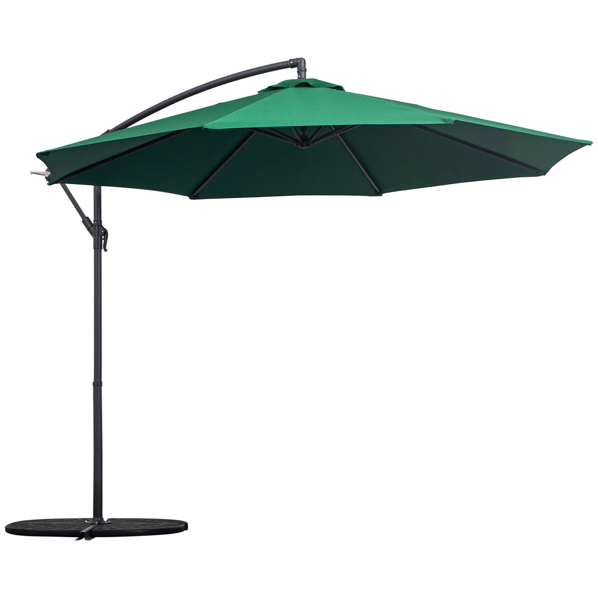 Easycomfort Tuinparasol 3x2,5 m, kantelbaar met kruis- en handgreepvoet, staal en polyester