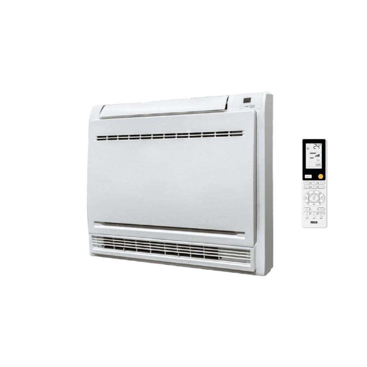 Binnenunit Riello vloerconsole 12000 Btu AMC 35 PLUS R-32 20151550 met seriebediening inbegrepen