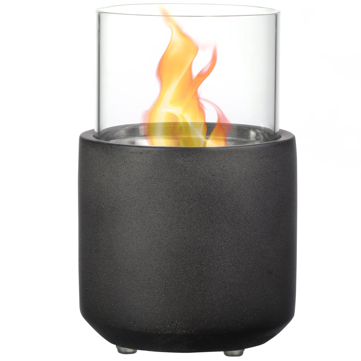 EASYCOMFORT Tafelmodel Bio-ethanol Haard met 0,4L Tank, 12x12x19cm, Donkergrijs
