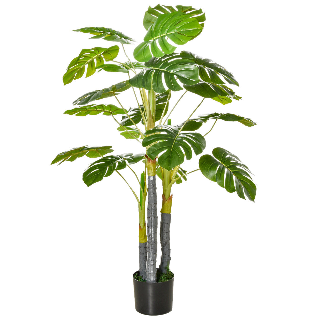 EASYCOMFORT Monstera kunstplant voor binnen en buiten, realistische nepplant met 20 bladeren, 120 cm