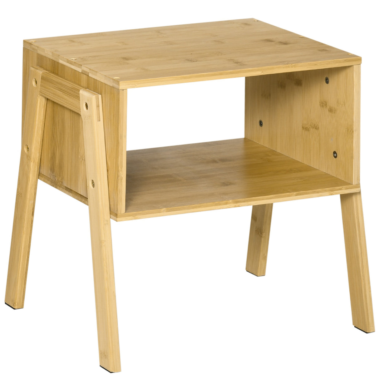 EasyComfort comfortabele multifunctionele salontafel in bamboe, open design, 43x32,5x42cm