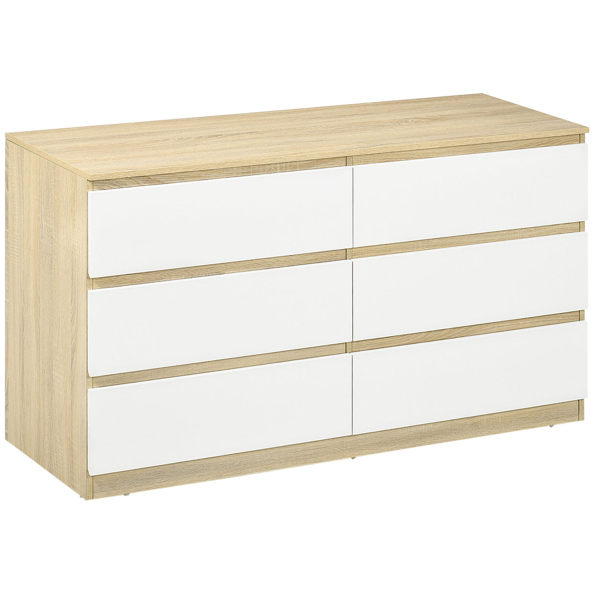 Easycomfort Cassette 6 Moderne Houten Cassette, 135x48x77cm, Wit en Kleur Hout