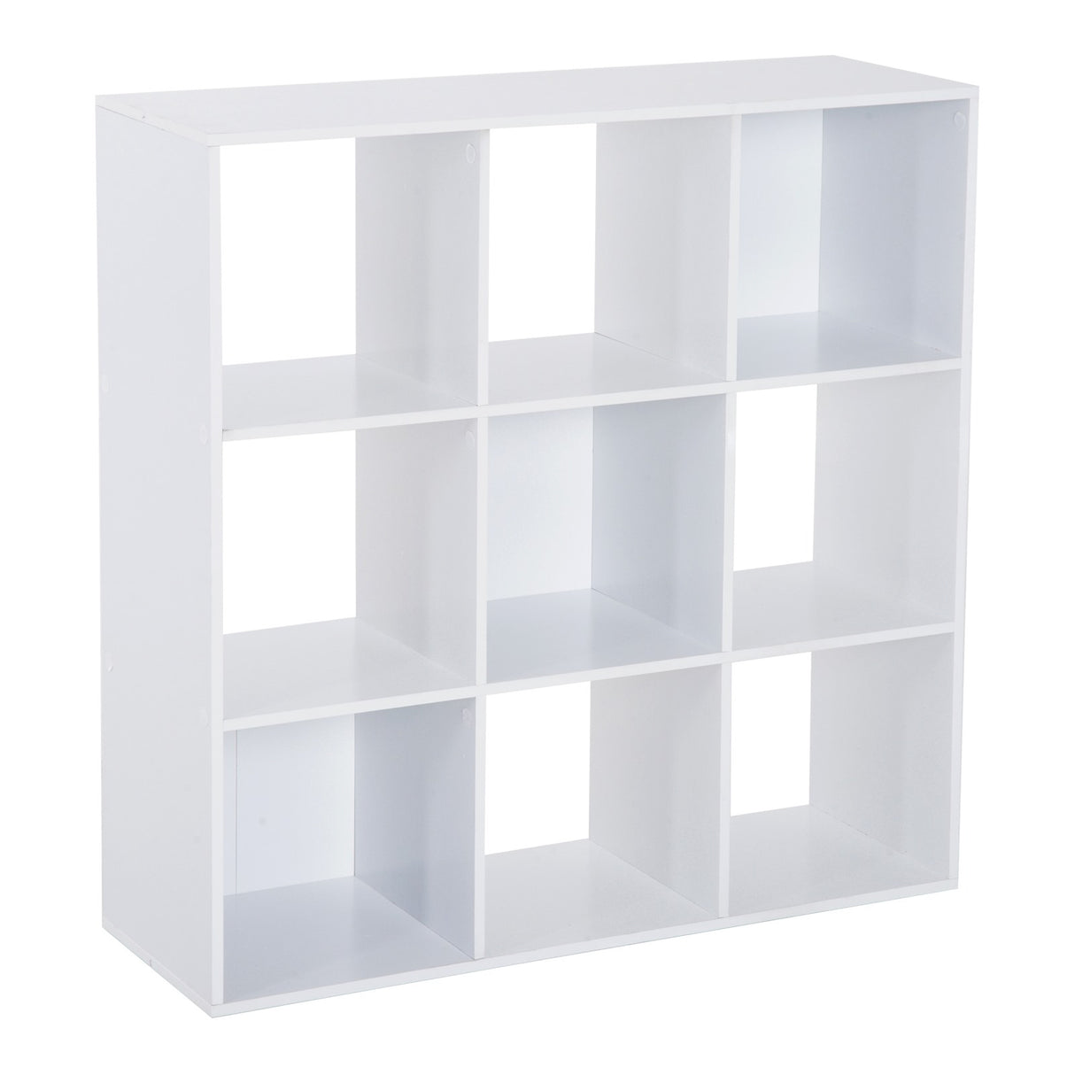 Easycomfort Witte Bibliotheek voor Thuis en Kantoor, Moderne Designkast met 9 Houten Onderdelen, 91x29,5x91cm