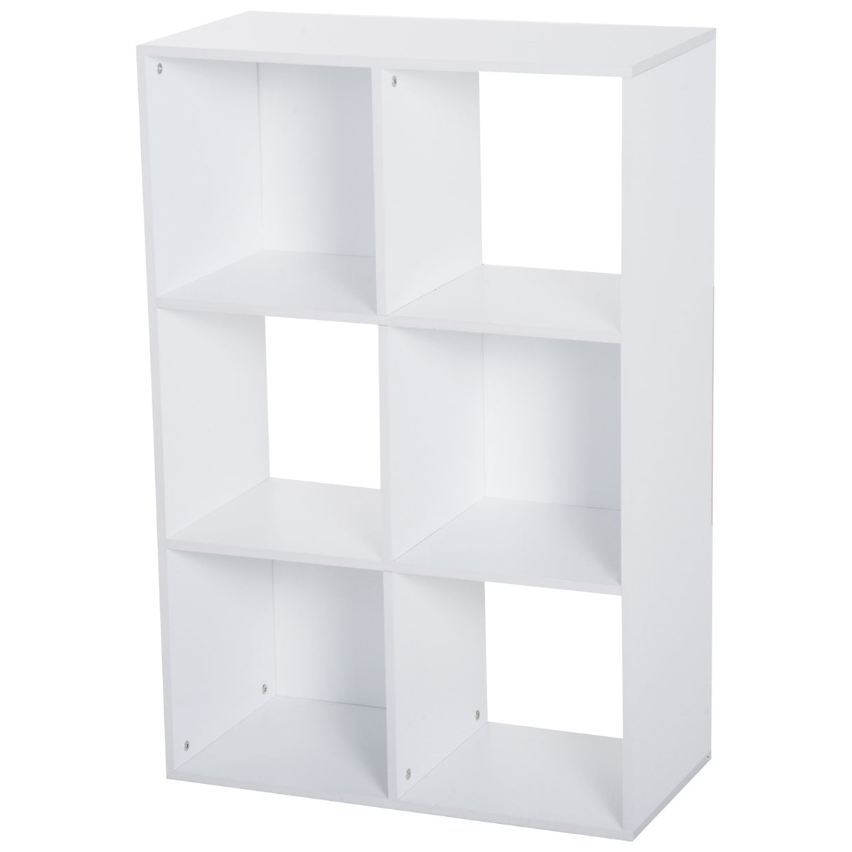 Easycomfort Witte Bibliotheek voor Thuis en Kantoor, Moderne Designkast met 6 Houten Onderdelen, 91,5x29,5x61,5cm