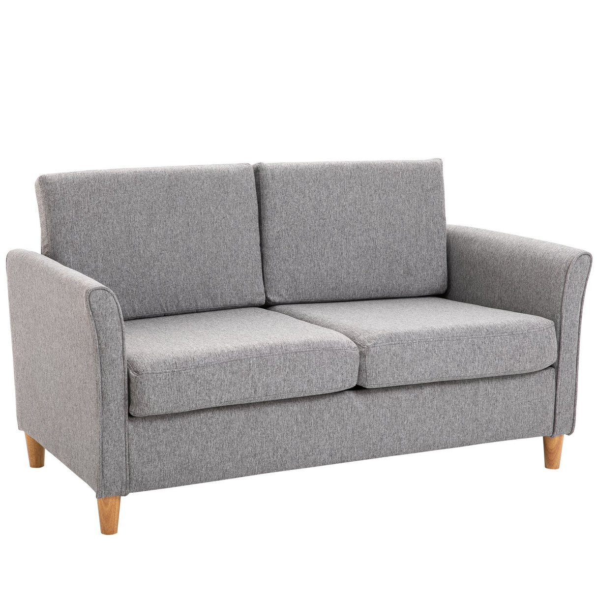 Easycomfort Sofa Tweezitsbank Moderne en compatibele lijn in grijs en houtlinnen (70cmx141cmx78cm)