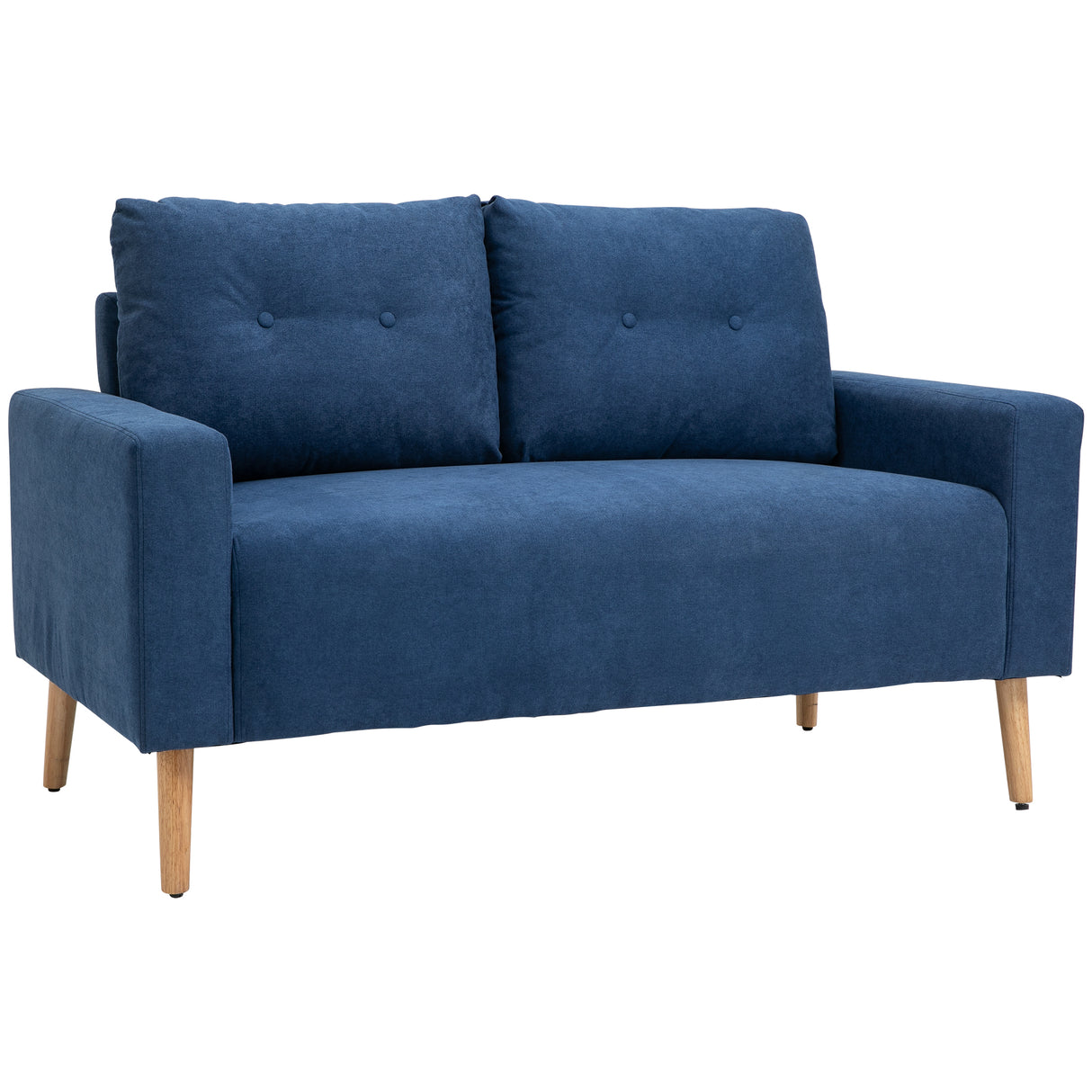 Easycomfort Sofa 2-zitsbank, modern en getransformeerd in Scandinavische stijl, van polyester en hout, 145x76x88 cm, blauw