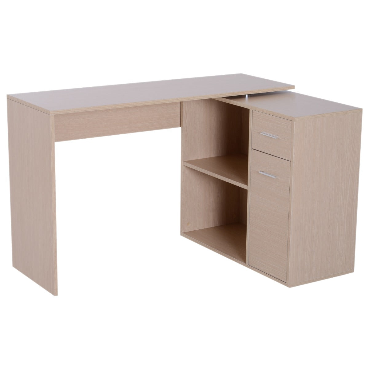 Easycomfort Modern Bureau voor computerschakeling met 2 rimpelingen en 2 cassettes, eettafel in Truciolato, 117x82x74 cm, kleur Rover en hout