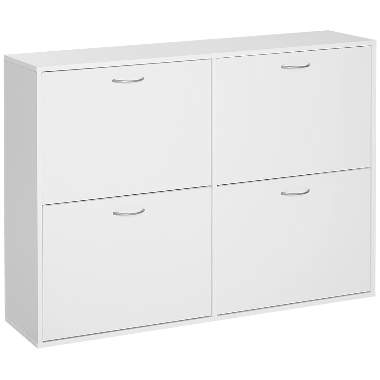 Easycomfort Houten Schoenopslag en Entree, Capaciteit 24 Schoenen, 120x24x81cm Wit