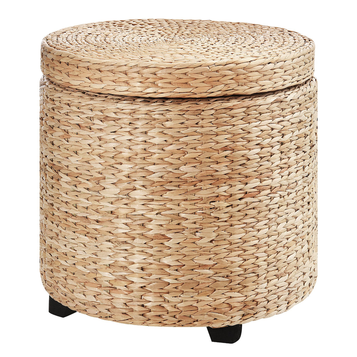 EasyComfort Poef Boho Stijl Ronde Container met Natuurlijke Coating, Woonkamertafel Ø43x43cm, Kaki