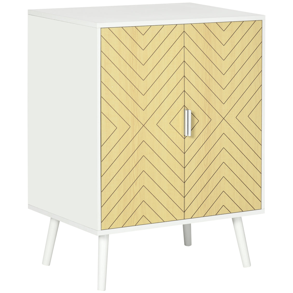 Easycomfort Modern Dressoir in Hout, Multifunctioneel Meubilair met Ribben voor Woonkamer, Slaapkamer van Hal met 2 Antiek en Verstelbare Mand, 60x40x80cm
