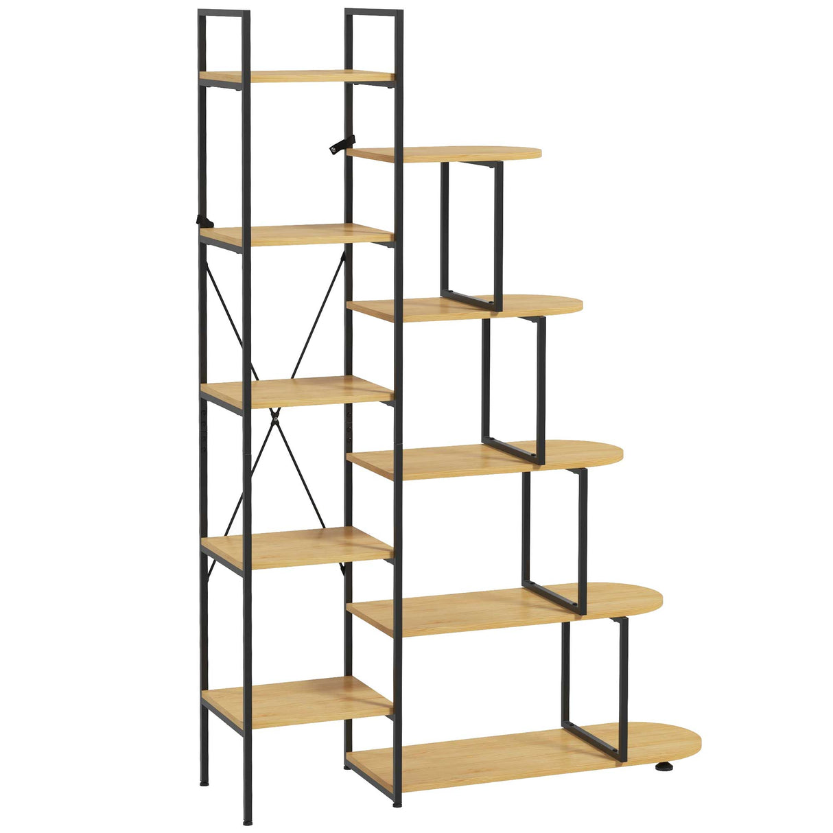 Easycomfort Scaffale 10-laags bibliotheek, industriële stijl in vrachtwagen en staal, 111,5 x 32 x 170 cm