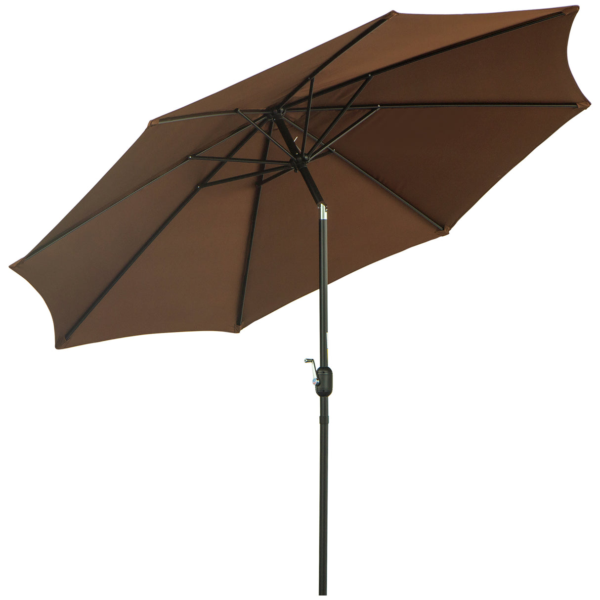 EASYCOMFORT Kantelbare parasol 3x2,5 m met afneembare stok, van metaal en polyester, koffiekleur
