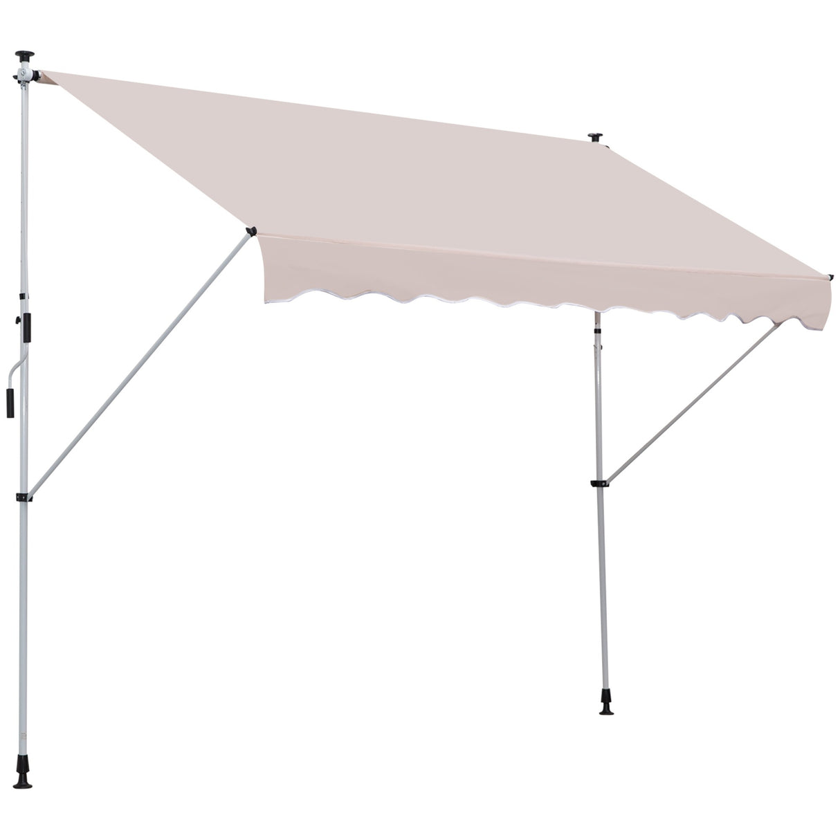 EASYCOMFORT Luifel met armen 3x1,5m met zwengel en telescopische structuur, beige