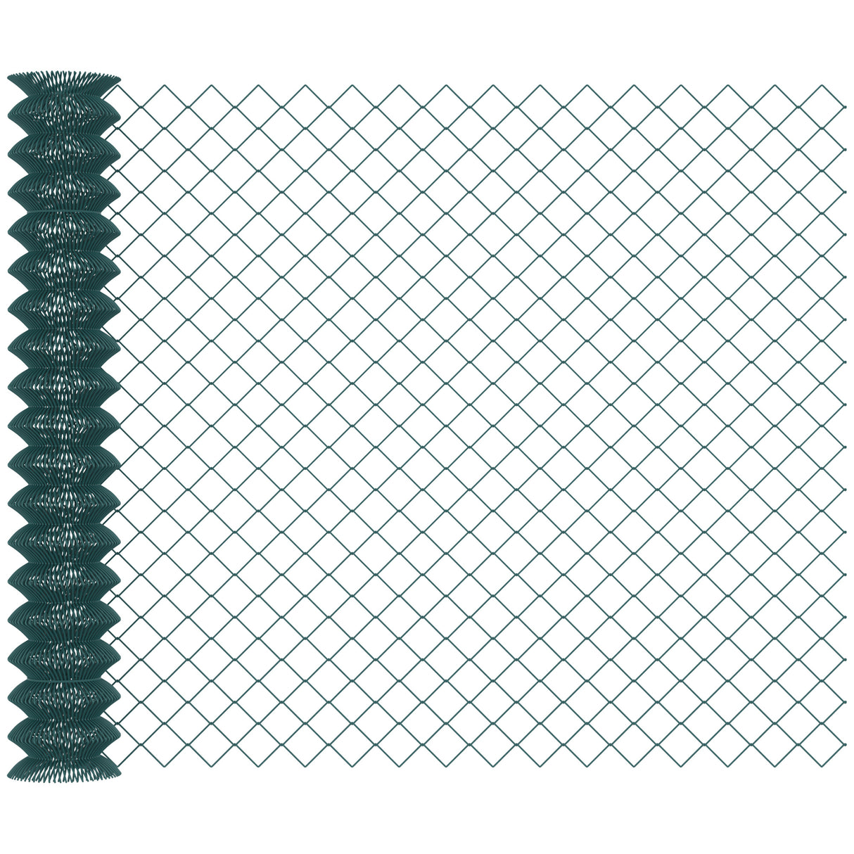 Easycomfort stalen en PVC hekwerknet voor buitenruimtes, rol van 25 m en 1,7 m hoog, groen