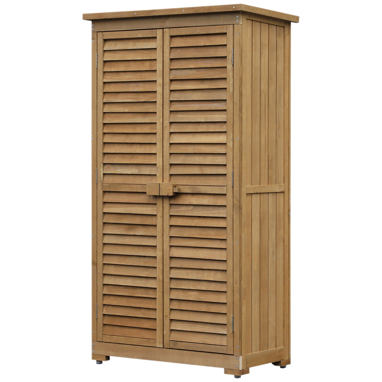 EASYCOMFORT Houten tuinhuis met waterdicht dak, buitenkast voor tuingereedschap met 3 planken, 87x46,5x160cm