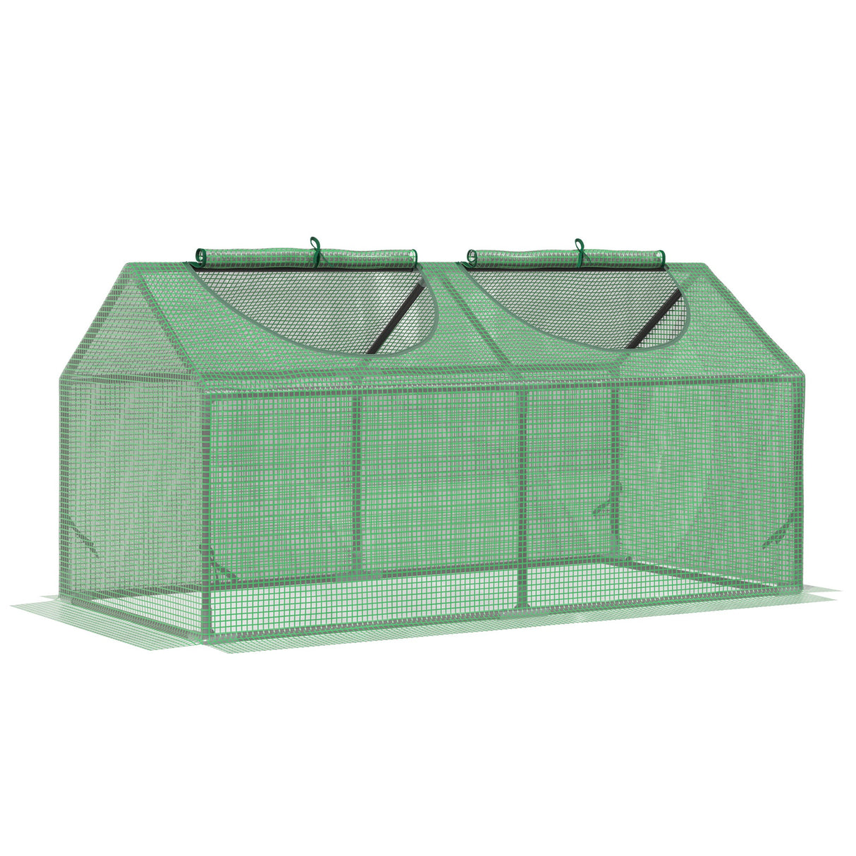 EASYCOMFORT Tuinkas met PE- betaalbare, spikes en verlengde randen, 120x60x60cm, Groen