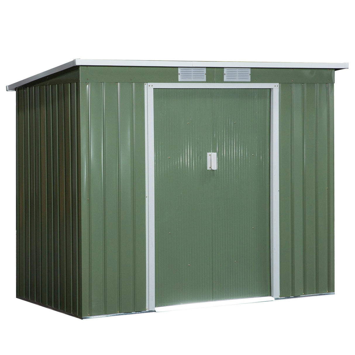 EASYCOMFORT Stalen tuinhuis met dubbele schuifdeur en ventilatieopeningen, 213x130x173 cm, groen