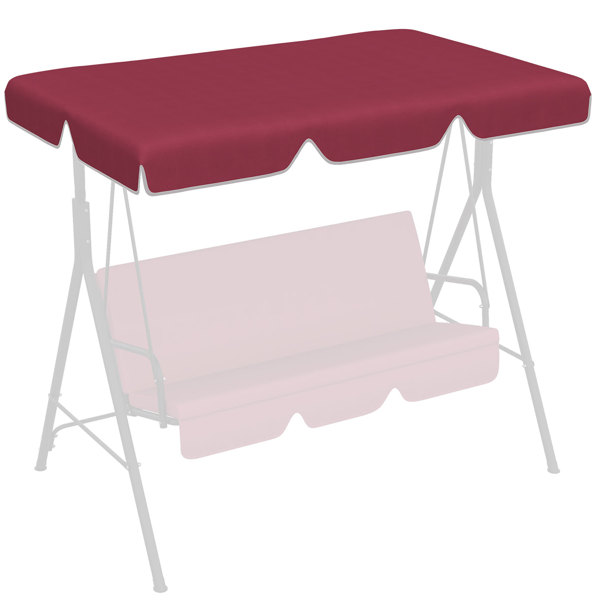 EASYCOMFORT Vervangende luifel voor schommelstoel van polyester met UV50+ bescherming, 192x144cm, rood