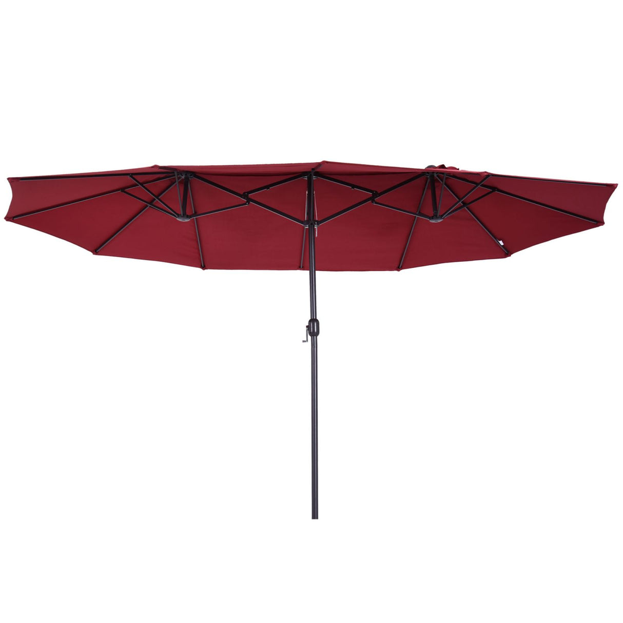 EASYCOMFORT Dubbele tuinparasol met zwenlopening, van staal en polyester, 460x270x240 cm, rood