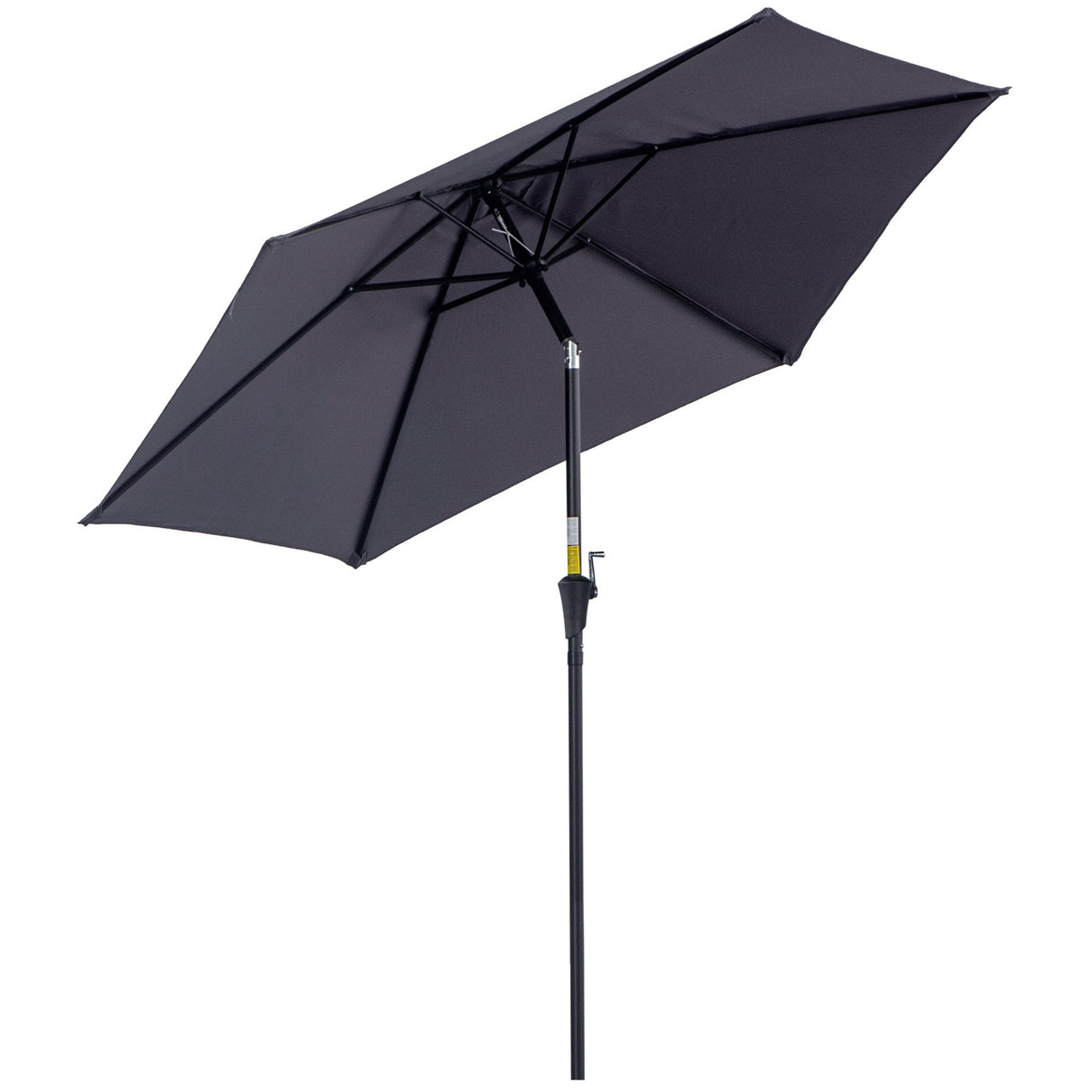 EASYCOMFORT Tuinparasol 2,7x2,4 m Kantelbaar met zwengel, in aluminium en grijs en zwart polyester