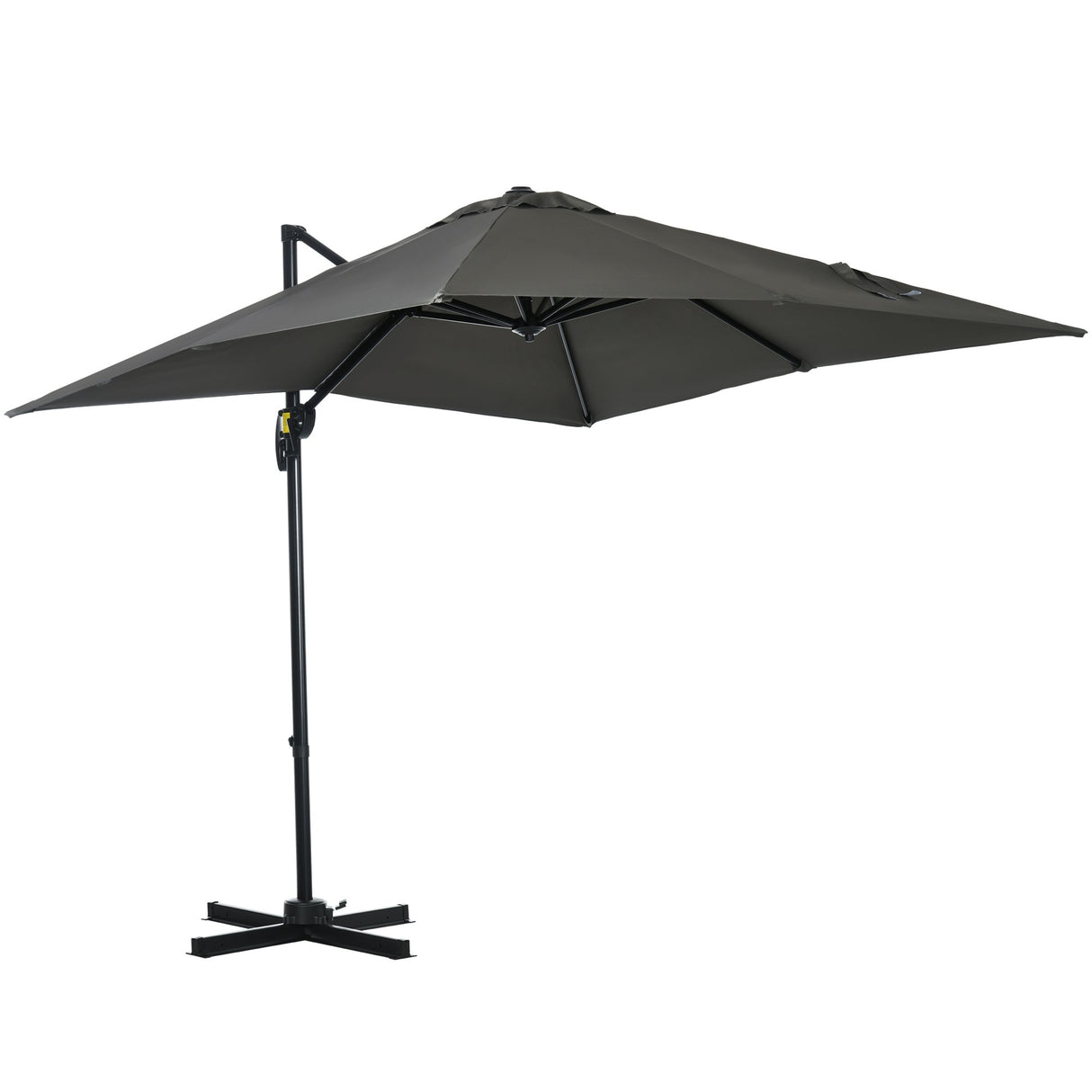 EASYCOMFORT Tuinparasol met verstelbare hoek op 3 niveaus en 360° rotatie, 2,5 x 2,5 m, grijs