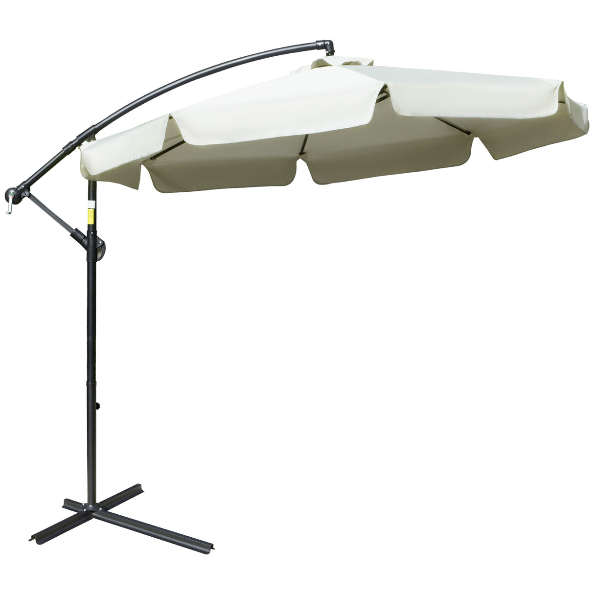 Easycomfort metalen en polyester tuinparasol met opening in Manovella, Ø2,7x2,7m, beige