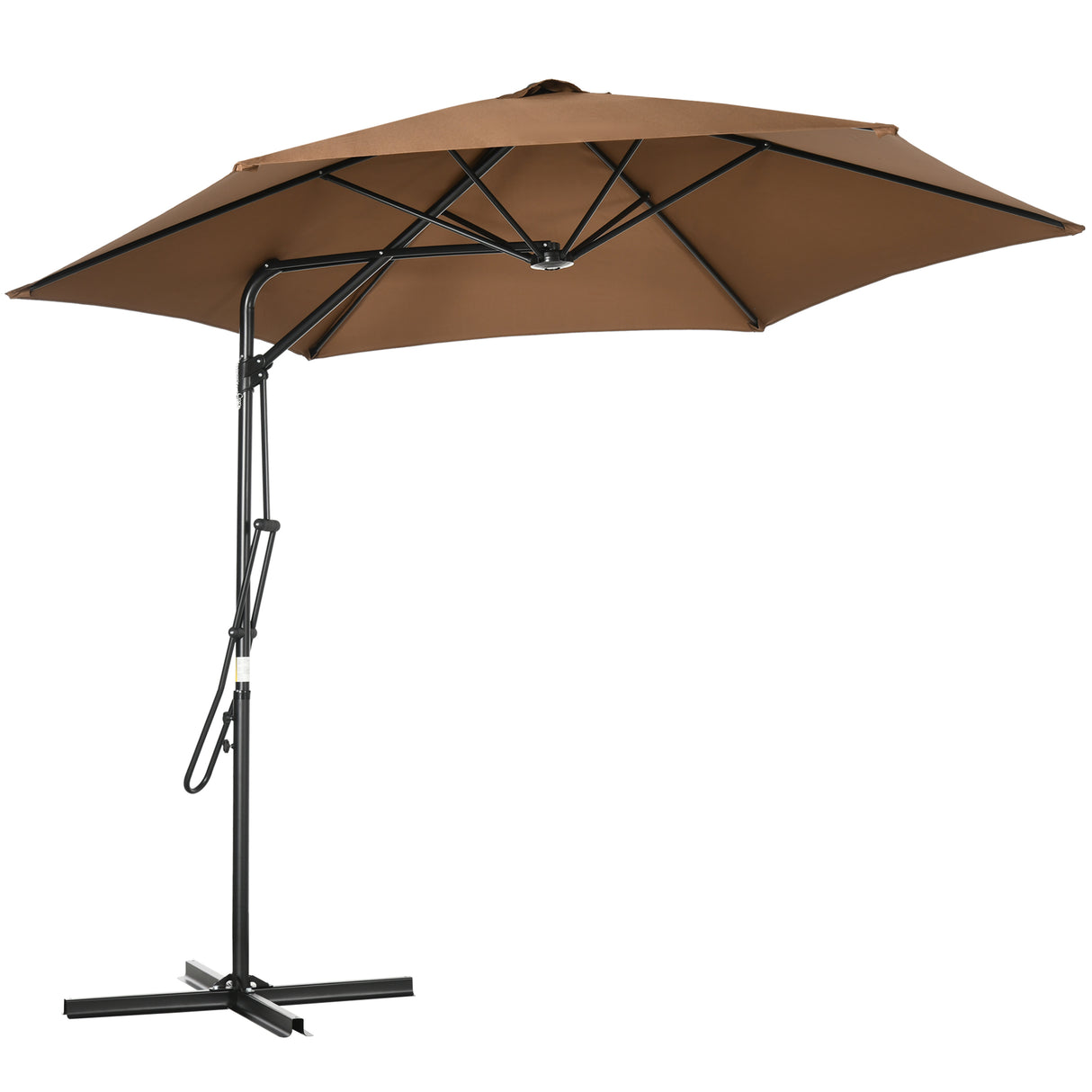EASYCOMFORT Tuinparasol 3x2,5 m van metaal en polyester met 6 baleinen met kruisvoet, bruin