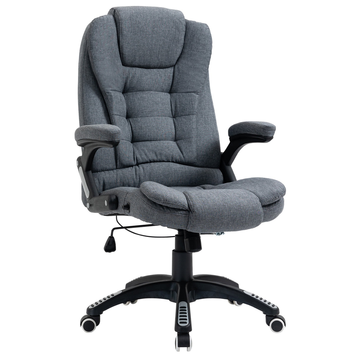 Easycomfort ergonomische bureaustoel, verstelbaar in hoogte en stofvrij, rolstoel met wieltjes, 65x72x110-120cm, grijs