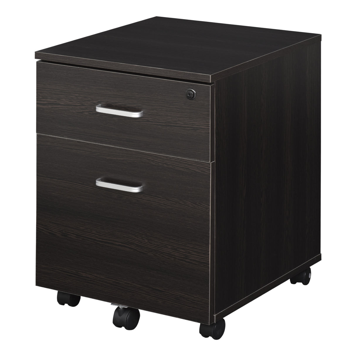 Easycomfort Office Cassettekaart voor houten schrijfgerei, 2 cassettes, slot met 2 sleutels, zwart, 40x45x55,6cm