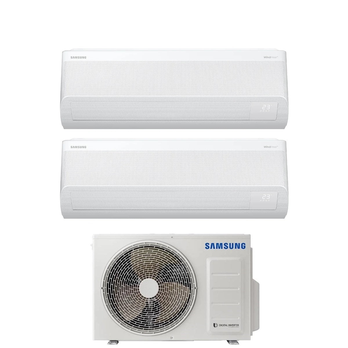 Samsung Dual Split Inverter Airconditioner WINDFREE AVANT 12+18 serie met AJ068TXJ3KG R-32 Geïntegreerde Wi-Fi 12000+18000 - Nieuw