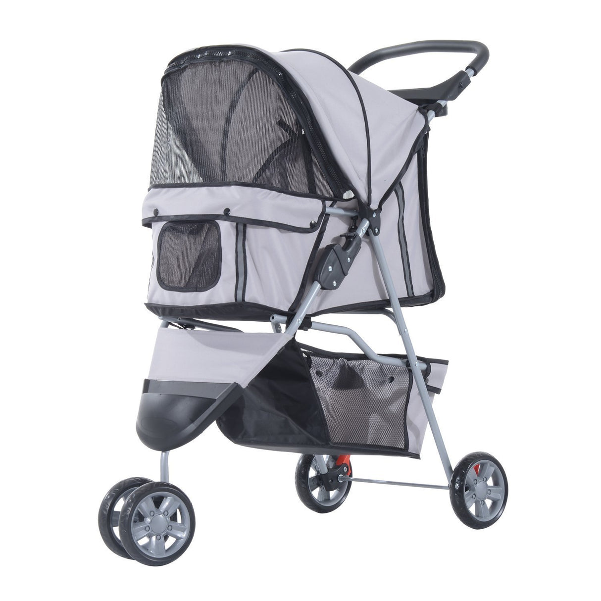 EASYCOMFORT Opvouwbare Hondenbuggy Huisdierentrolley Kinderwagen Grijs 75 x 45 x 97 cm