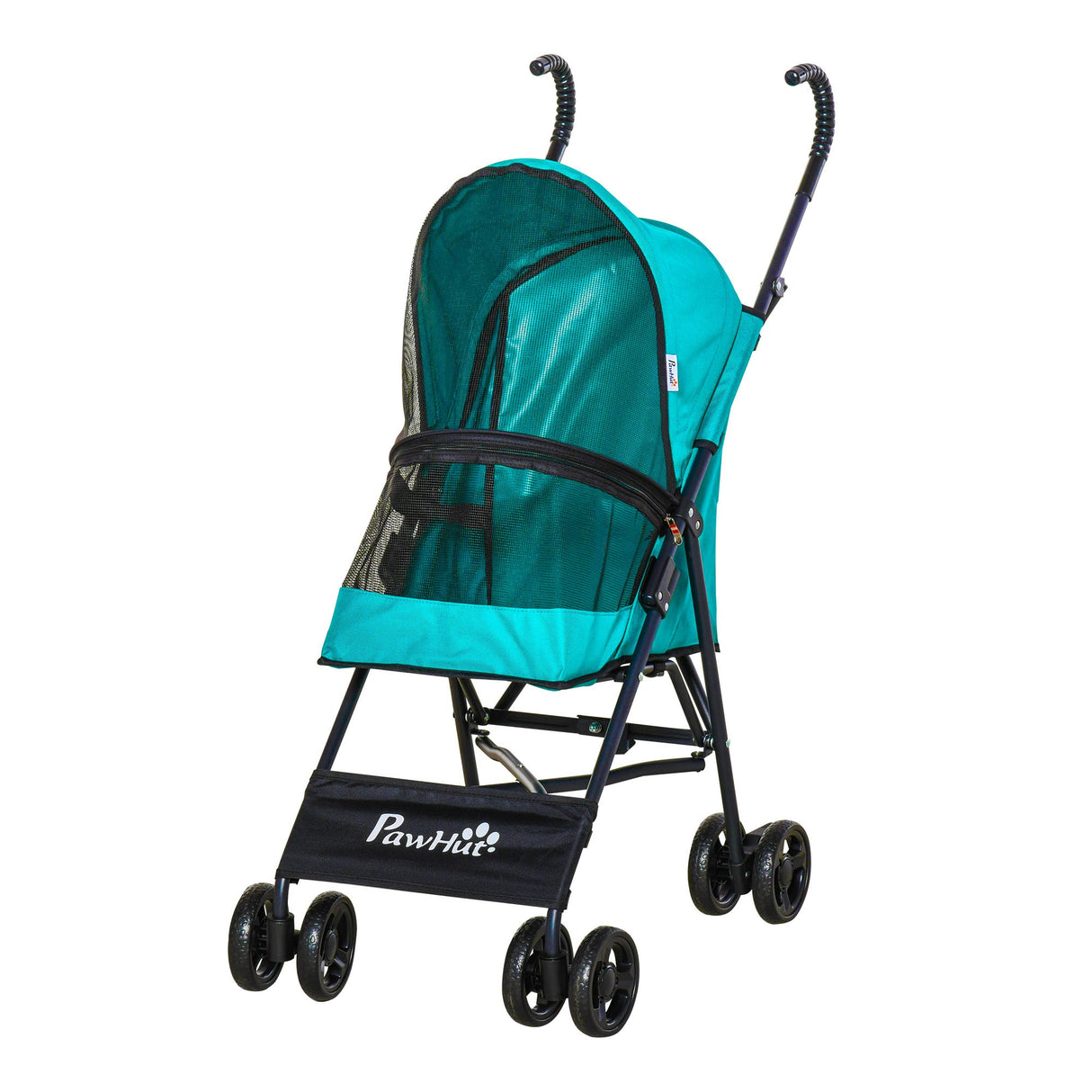 EASYCOMFORT Opvouwbare kinderwagen voor kleine honden, zwenkwielen met EVA-rem en veiligheidsriem, 65x42x94cm Groen