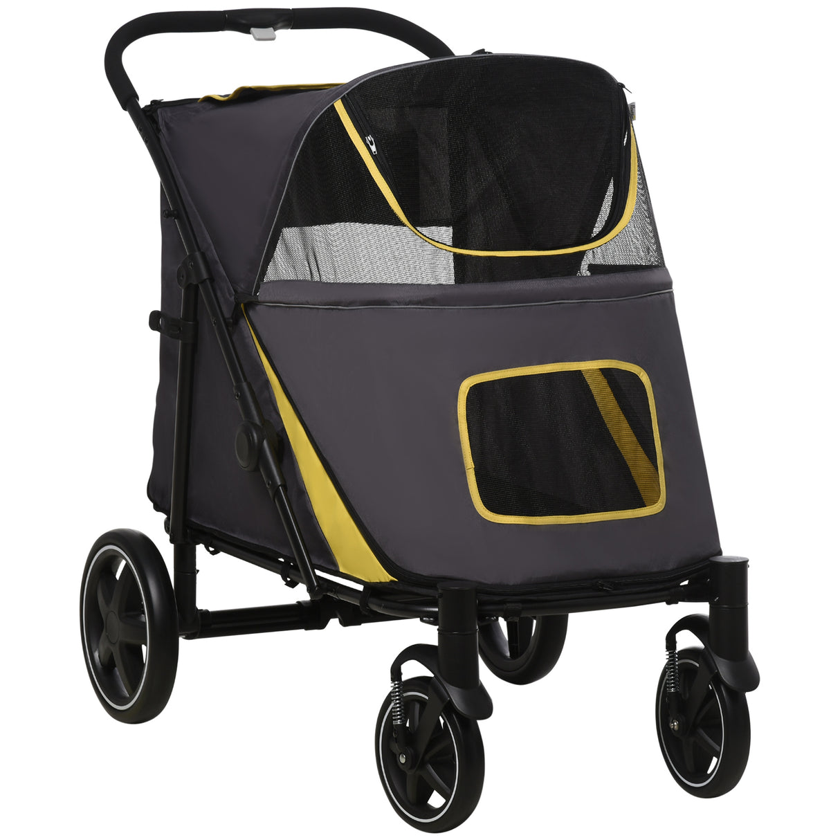 EASYCOMFORT Opvouwbare kinderwagen voor middelgrote honden met verbrand en gaasvensters, 112 x 65 x 100 cm