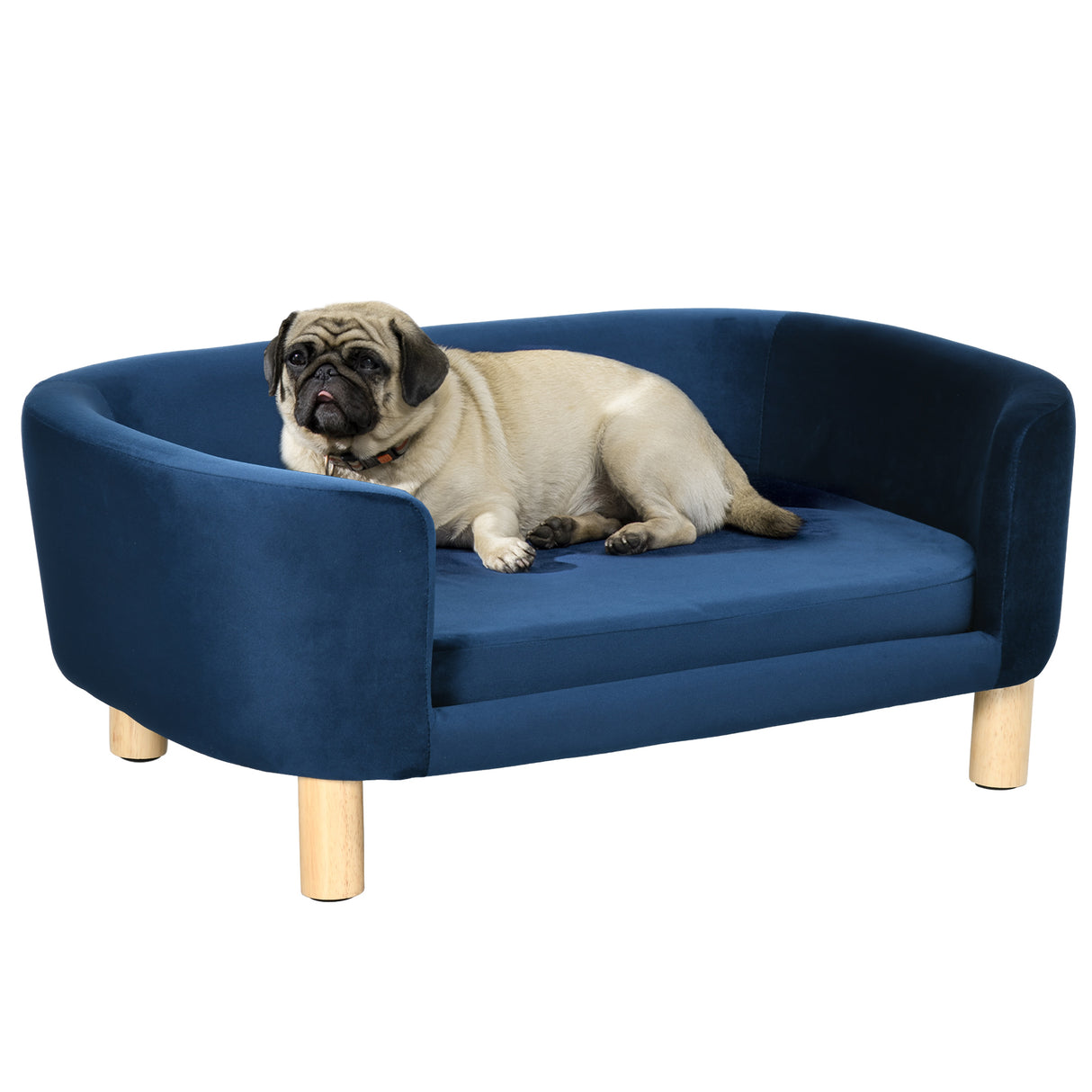 EASYCOMFORT Indoor Hondenkennel, Sofa voor Katten of Kleine en Middelgrote Honden Max. 22,5 kg, in Blauw Fluweel