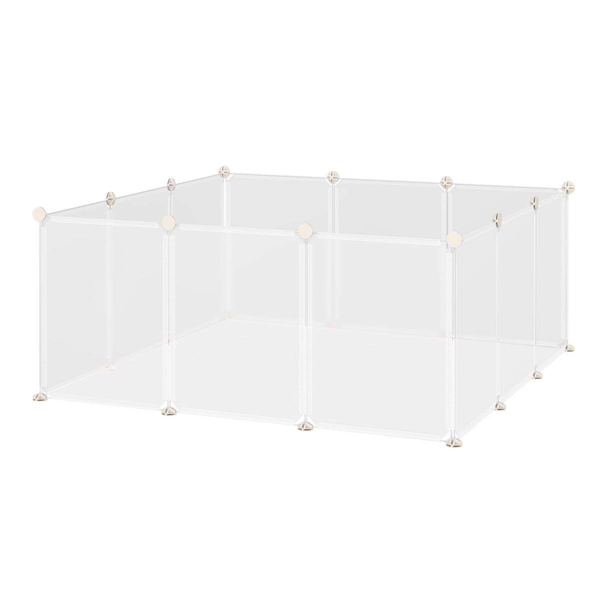 EASYCOMFORT Modulaire Omheining voor Konijnen, Puppy's en Kleine Dieren van Metaal en PP, 12 Panelen van 35x45cm Wit
