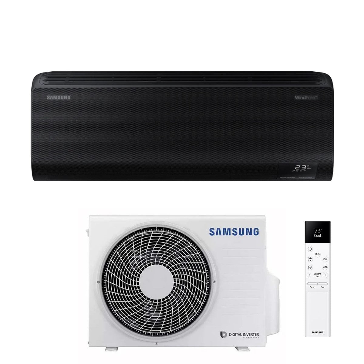 Airconditioner Samsung Inverter-serie WINDFREE ZWART 12000 Btu F-AR12BLK R-32 Wi-Fi Geïntegreerd