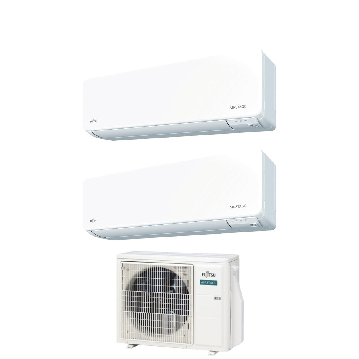 Fujitsu Dual Split Inverter Airconditioner KG 7+12 serie met AOYG14KBTA2 R-32 Geïntegreerde Wi-Fi 7000+12000