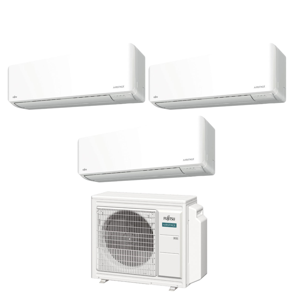 Fujitsu Trial Split Inverter Airconditioning KM 7+9+12 serie met AOYG24KBTA3 R-32 Geïntegreerde Wi-Fi 7000+9000+12000