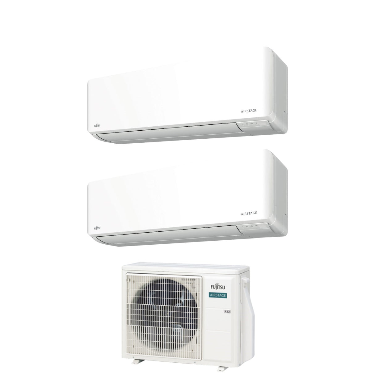 Fujitsu Dual Split Inverter Airconditioner KM 9+12 serie met AOYG18KBTA2 R-32 Geïntegreerde Wi-Fi 9000+12000