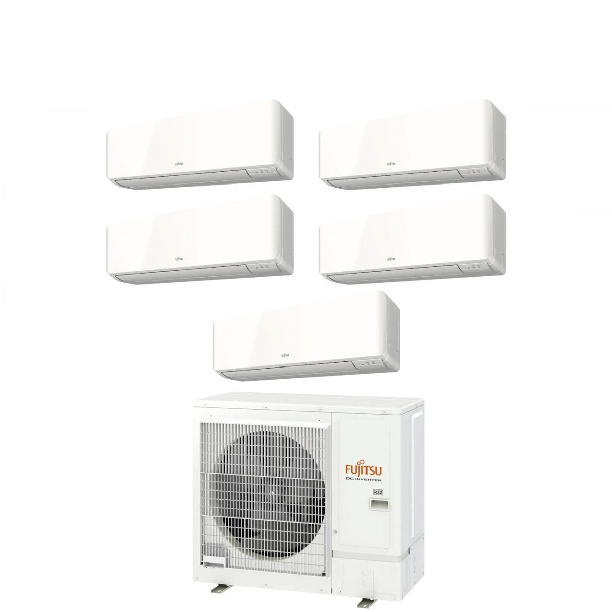 Fujitsu Penta Split Inverter Airconditioner KM 9+9+12+12+12 serie met AOYG36KBTA5 R-32 Geïntegreerde Wi-Fi 9000+9000+12000+12000+12000