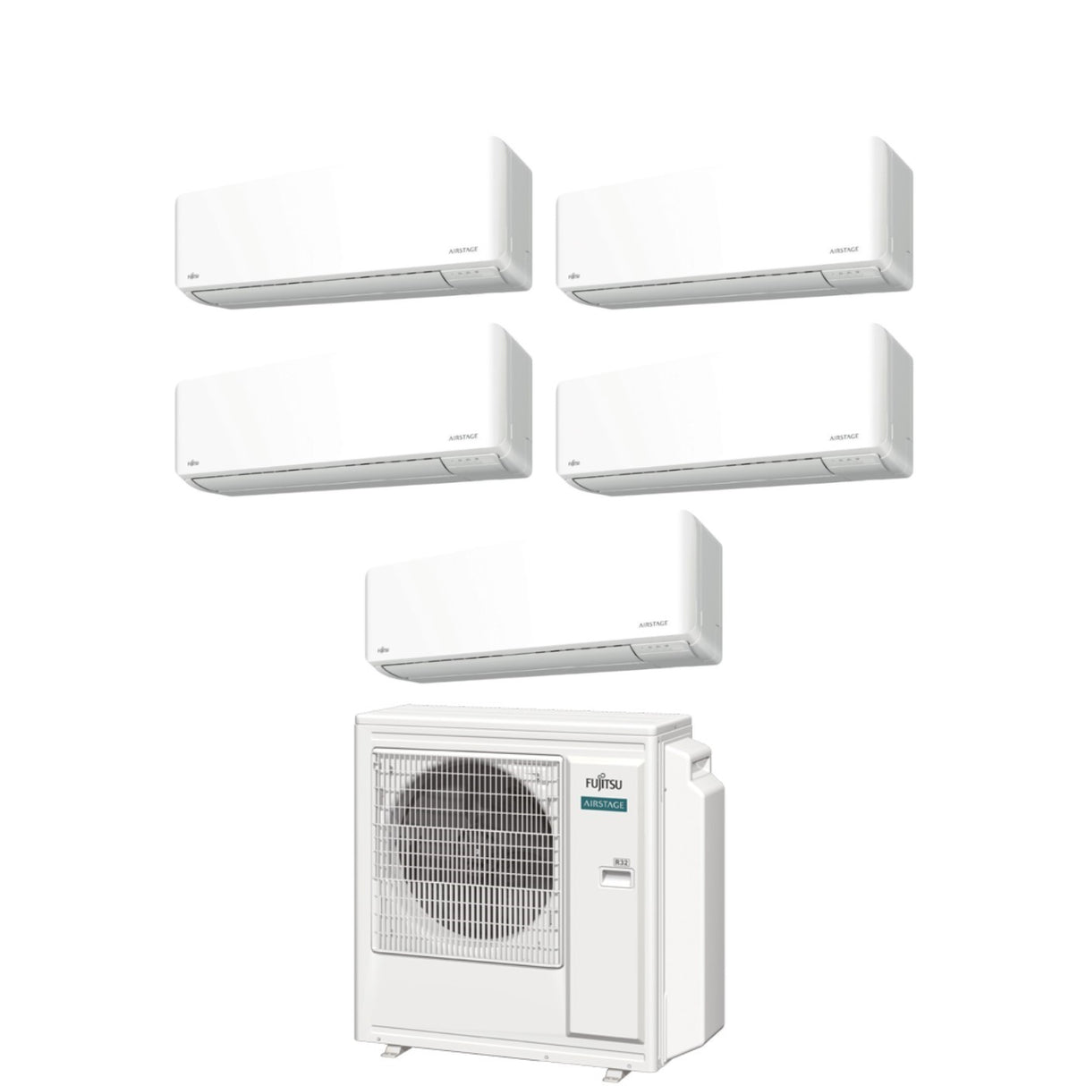 Airconditioner Fujitsu Penta Split Inverter-serie KM AIRSTAGE 9+9+9+9+12 met AOEG36KBTA5 R-32 Wi-Fi Geïntegreerd 9000+9000+9000+12000