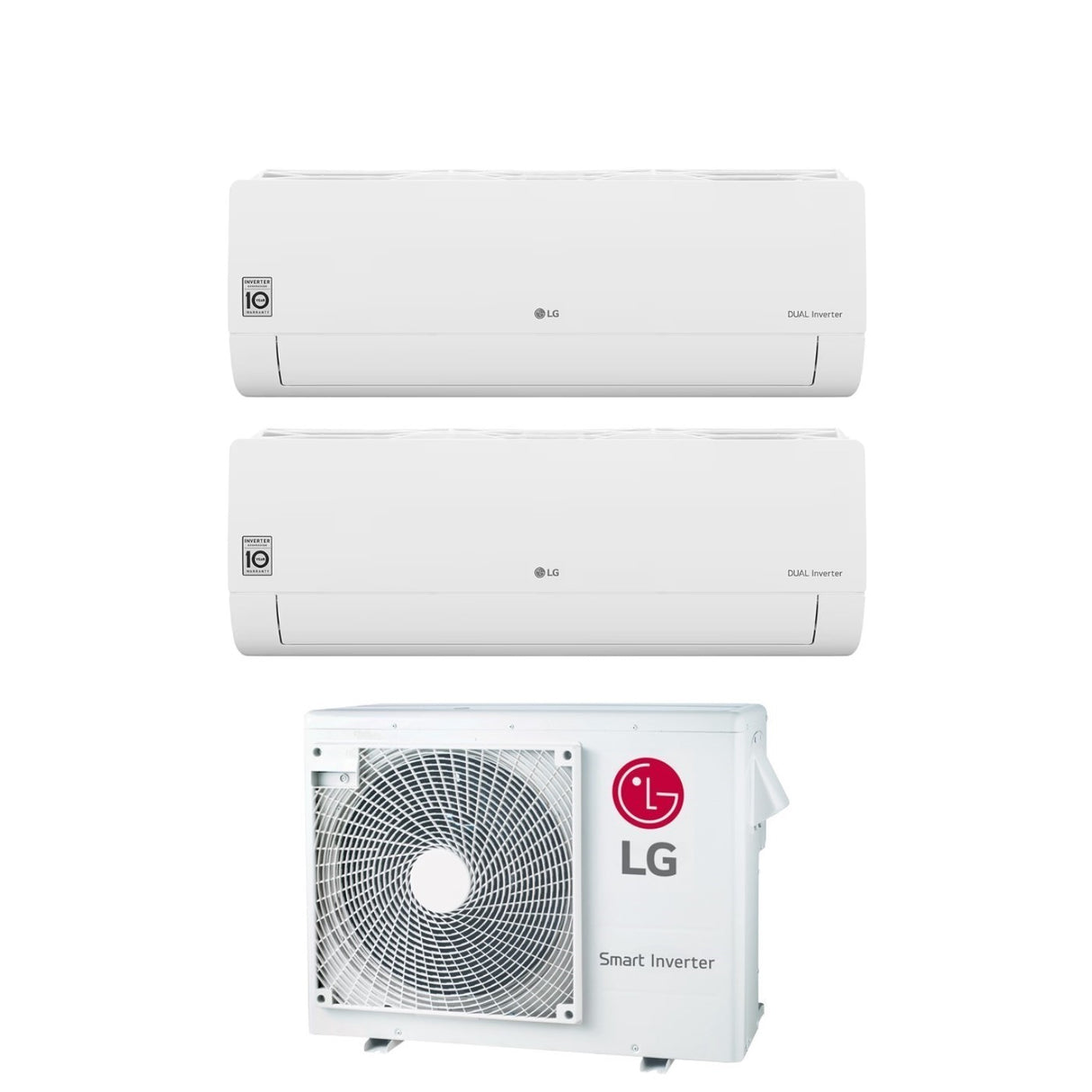Airconditioner LG Dual Split Inverter Serie FREE SMART 7+12 met MU2R17 R-32 Geïntegreerde Wi-Fi 7000+12000