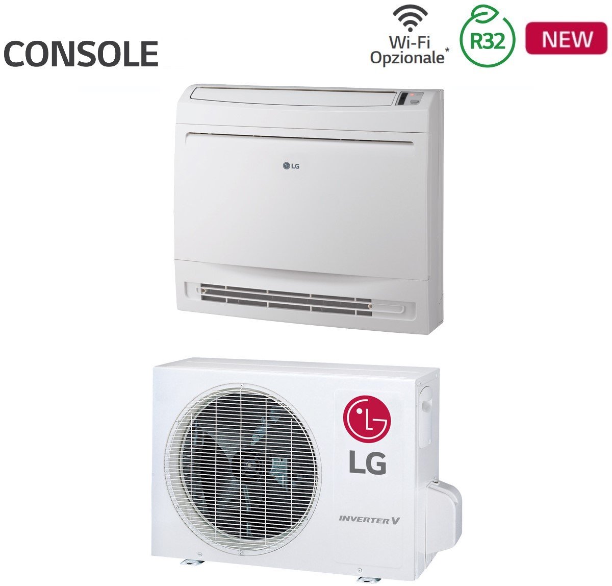 LG Inverter Console Airconditioner 12000 Btu UQ12F R-32 Wi-Fi Optioneel - Nieuw