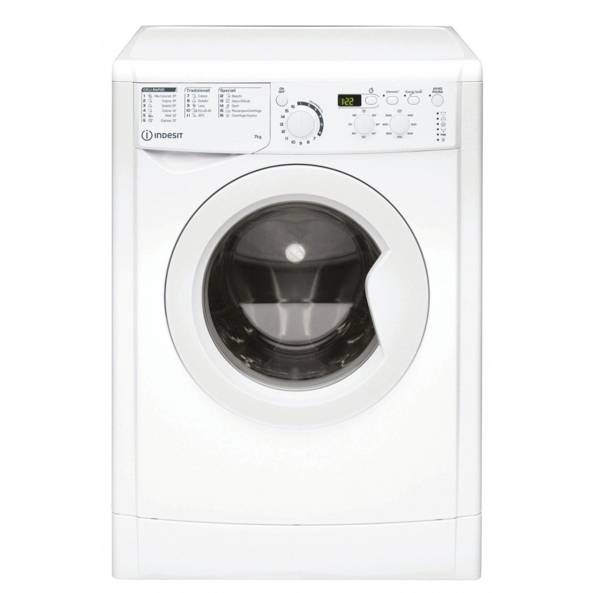 Indesit Frontlader Wasmachine 7 Kg 1000 RPM Geïntegreerd Display EWD71052WITN Klasse E