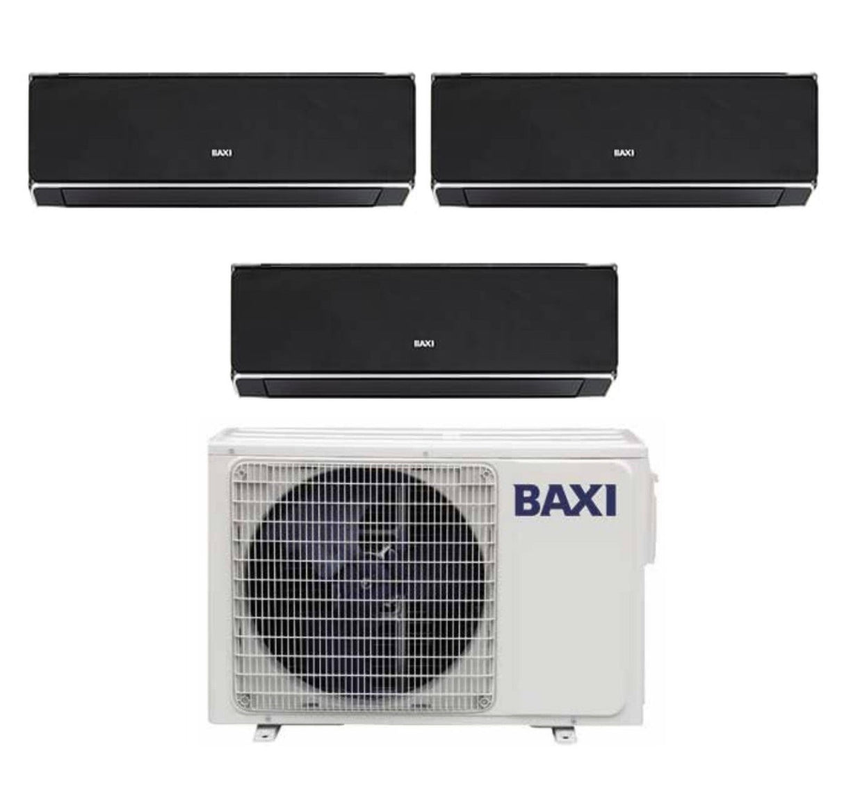 Baxi Trial Split Inverter Airconditioner Serie HALO ZWART 9+9+12 met LSGT70-3M R-32 Geïntegreerde Wi-Fi 9000+9000+12000